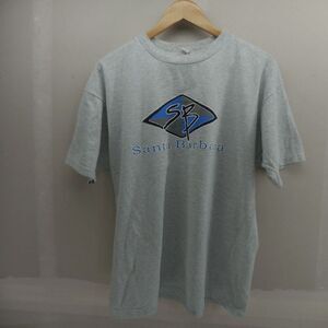 Vintage Y2K 90s SB Santa Barbara Graphic Shirt Trapizoid Mens Large